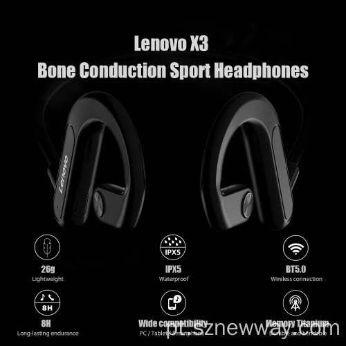 Fone de ouvido sem fio Lenovo X3 Fone de ouvido com gancho